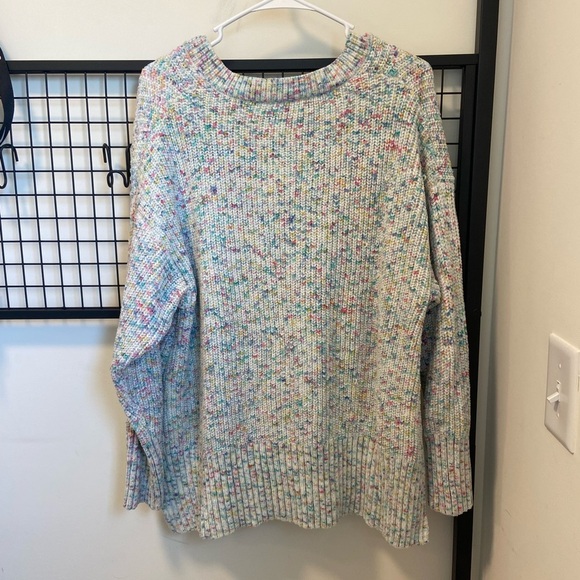 NWOT | Seven7 women’s‎ multicolored plush sweater — XL - Picture 7 of 8